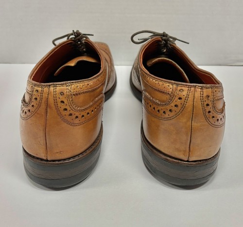 Allen Edmonds University 11.5 D Wingtip Oxford Brogue, Cognac 5827 Dress Shoe - Picture 6 of 21