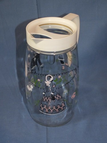 Vintage Orangenservice aus Siebdruckglas - Bild 4 von 7