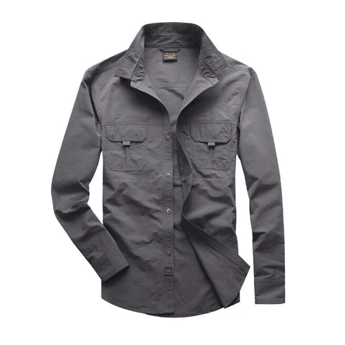 Mens Quick Dry Long Sleeve Shirts Breathable Hiking Work Military Army Shirt Top - Picture 18 of 38