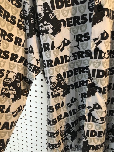 Camisetas del equipo Oakland Raiders NFL prensa permanente vintage estampado mediano con botones - Imagen 6 de 11