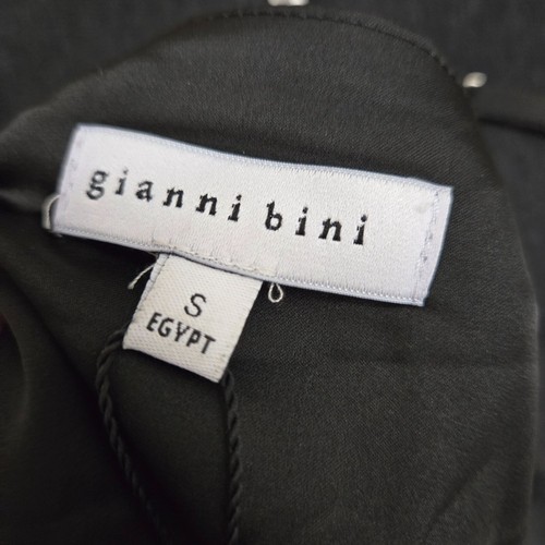 Gianni Bini Tie Back Crop Top Womens Small Black Satin Festival Party Adjustable - Picture 4 of 8
