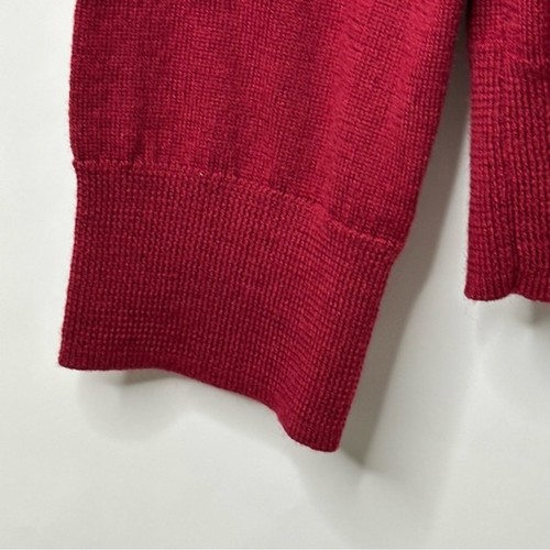 Suéter Express Para Hombre Talla L Mezcla de Lana Merino Cuello en V Pullover Rojo Preppy Clásico - Imagen 4 de 10