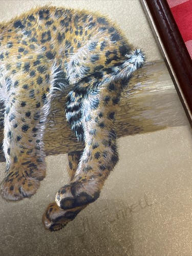Vintage Framed FOIL Art M FENNELL lion and leopard prints Retro Silver Gold Art - Picture 18 of 21