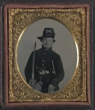 American Civil War,Unidentified Soldier,Union Frock Coat,Hardee Hat,Revolver