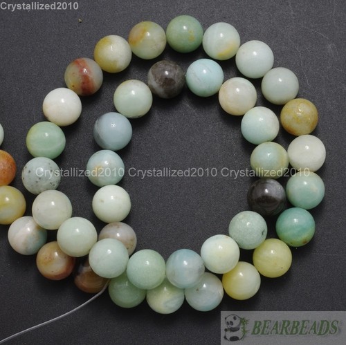 Natural Colorful Amazonite Gemstone Round Beads 4mm 6mm 8mm 10mm 12mm 14mm 15.5" - Picture 3 of 9