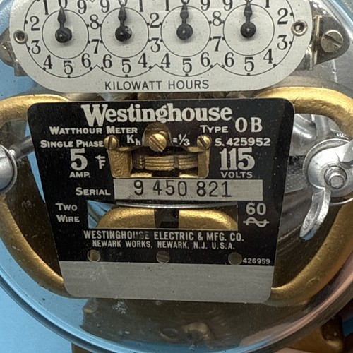Vintage Westinghouse Watthour Meter 115 Volt 15 Amp Typ OB Messing nicht lackiert - Bild 14 von 24