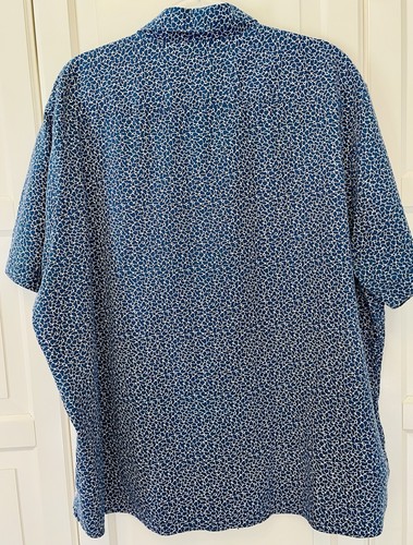 CUTTER & BUCK Shirt Mens 2XB Big 2X Blue Short Sleeve Button Down Stretch - Picture 3 of 6