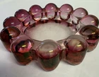 Vintage Boopie Bubble Glass Ashtray Trinket Dish Nova Pattern Pink Cranberry EUC