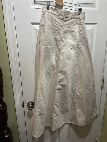 H&M Editions Flared 5 Pocket Cream Denim Maxi Skirt. Size 2. NWT. Sold Out - Picture 9 of 9