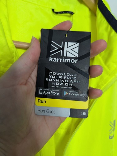 BNWT KARRIMOR Running Gilet UK Large Full Zip Reflective Yellow - Picture 10 of 24