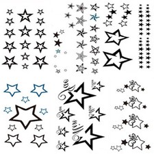 Temporary Tattoo Moon Sky Stars Fake Body Art Sticker Sheets