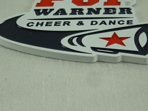 Pop Warner Cheer & Dance Metall Anhänger rot weiß & blau 3" - Bild 2 von 6