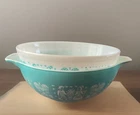 Vintage Pyrex Amish Butter Print Mixing Bowls Turquoise White