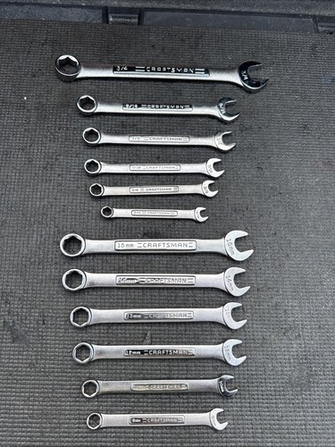 12pc Sears Craftsman USA Nos Metric & SAE 6pt Combination Wrench Lot Set 42867 - Picture 1 of 23