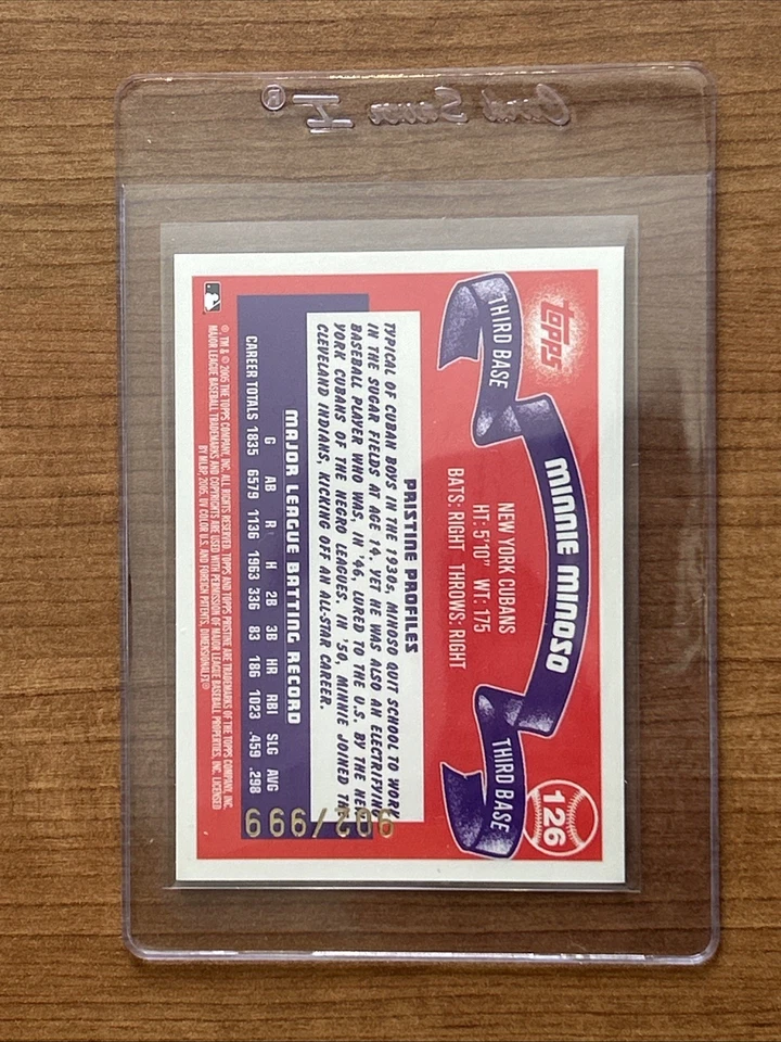 Topps Pristine Legends #126 Minnie Minoso 2005 automático numerado/999. Medias Blancas Salón de la fama Foto 2 de 4