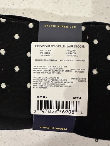 Conjunto de 3 pares de calcetines de vestir a lunares Polo Ralph Lauren para hombre 6 Sox - Imagen 4 de 7