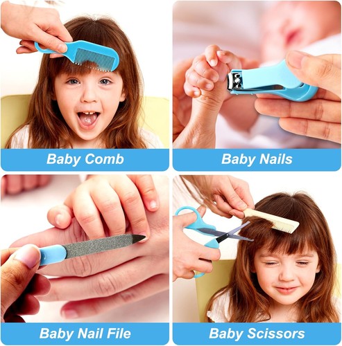 Baby Grooming Kit – Newborn Infant Care Set with Hair Brush, Comb, Nail Clipper - Picture 3 of 6