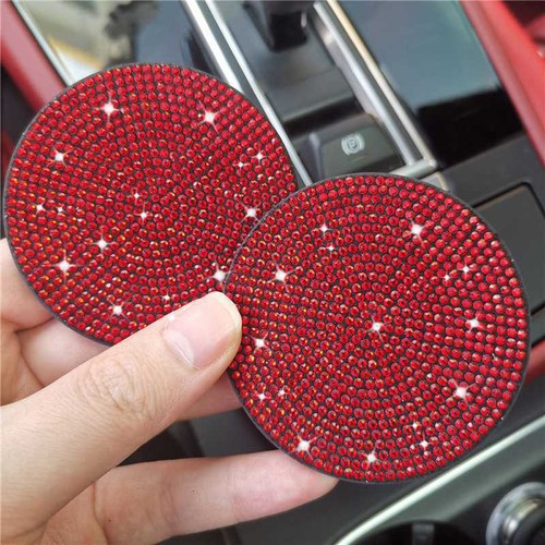 2x Bling Auto Innenraum Zubehör für Frauen Bling Getränkehalter Einsatz Untersetzer Pads - Bild 13 von 13