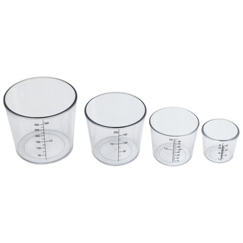 4 Stück Mess PC Becher Küche Angeln Köder Gadgets Transparent mit Deckel - Bild 12 von 27