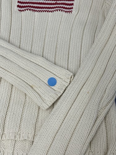 Ralph Lauren Polo Jeans Womens Medium RL USA Flag Knit Sweater 100% Cotton - Picture 5 of 11
