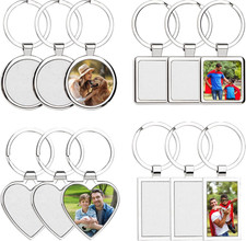 , 12 Pack Sublimation Keychain Blanks Heat Transfer Press Blank Key Chains with 