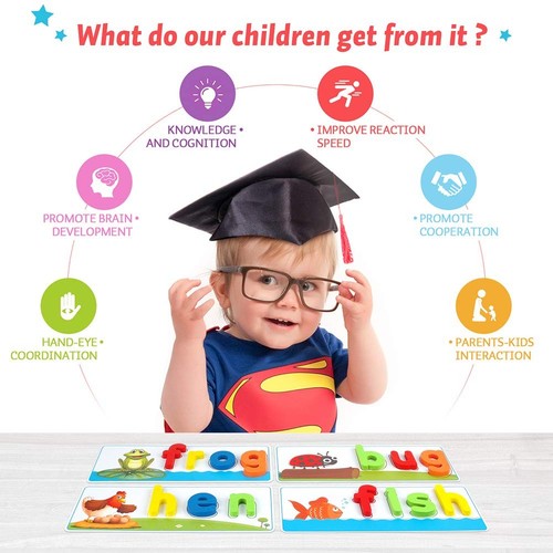 Juguetes de aprendizaje para 2 3 4 5 6 años niños y niñas - Ver y deletrear CVC palabra B... - Imagen 6 de 9