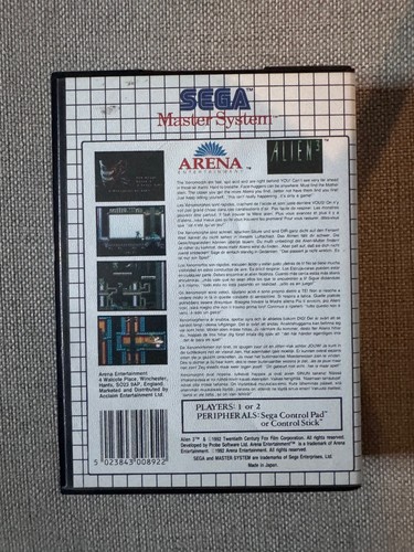 Master System ALIEN 3 Boxed & Complete PAL REGION FREE (Works in US) - Picture 2 of 3