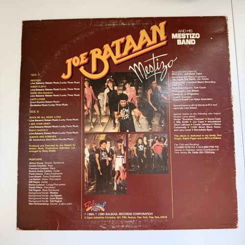Joe Bataan & His Mestizo Band – Mestizo LP 1980 Salsoul SA 8534 VG/G - Picture 2 of 4
