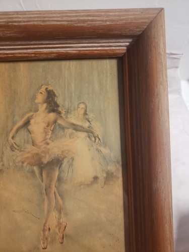 SET Of 2 Vintage Pal Fried Ballerina Prints 8 X 10 Pastel Litho Monte Degas MCM - Picture 9 of 14