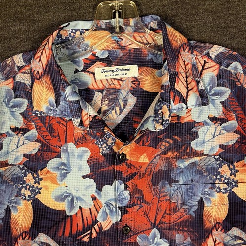 Tommy Bahama The Bahama Coast Techno Flora IslandZone Short Sleeve Shirt L - Picture 5 of 10
