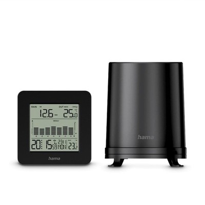 Wetterstation Regenmenge Regenalarm Zeitzonen DCF Funkuhr Hama 222220