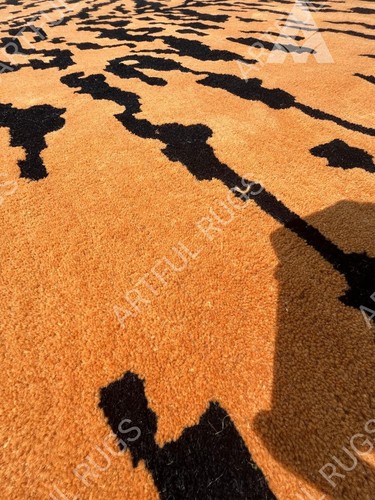 Hand-Tufted Wool Rug 9×12 ft - Nordic Knots Rust/Black Design, Handmade Area Rug - Picture 9 of 9