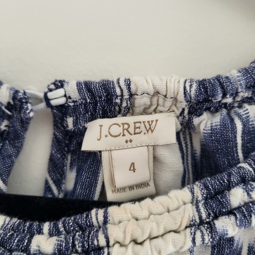 Top halter sin mangas a rayas azules y blancas talla 4 algodón J.Crew para mujer - Imagen 2 de 6