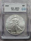 💥2023 American Silver Eagle MS70 ICG ❤️LOVE ME SOME MS70 ASE's.❤️ PERFECTION 🔥