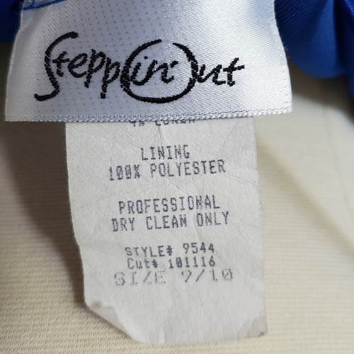 VTG Steppin Out Gown Dress 9/10 Blue Beaded 90s Formal Evening Dress Made in USA - Bild 4 von 8