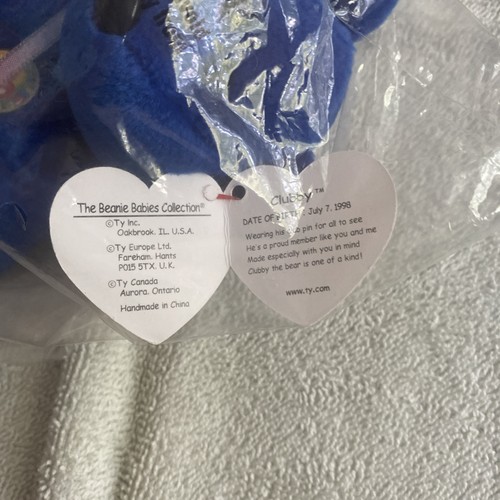 Ty Beanie Babies Clubby 1998 In Original Sealed Bag - Picture 3 of 6
