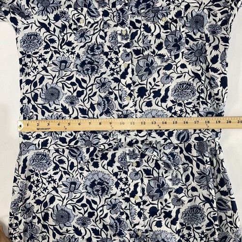 Lucky Brand Shirt Dress Blue Womens Large Western Boho Country Belted Floral AOP - Picture 5 of 7