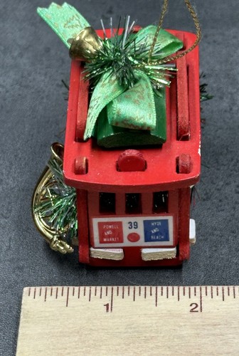 Wooden Powell & Hyde San Francisco Cable Car Christmas Holiday Ornament #39 - Picture 7 of 7