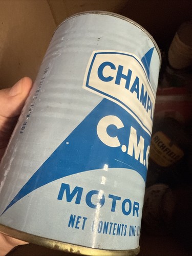 OLIO MOTORE completo Champlin C M O antica grafica latta 1 litro - Foto 5 di 10