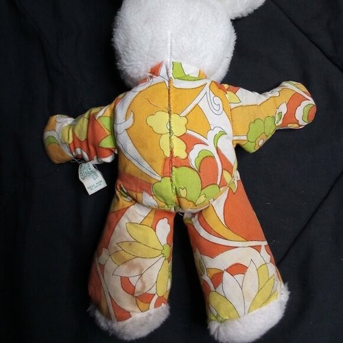 Vintage 60er MCM Gund Osterhase Hase Blumen Plüschtier 12 Zoll - Bild 4 von 6