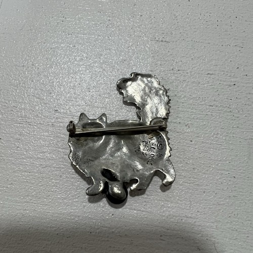 Ciondolo gatto vintage anni 60 in argento con sfera di onice nera - Foto 2 di 4