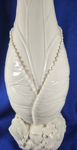 Antique Dehua Blanc De Chine Chinese Cabbage W/ Fish Porcelain White Vase 16" - Picture 5 of 12