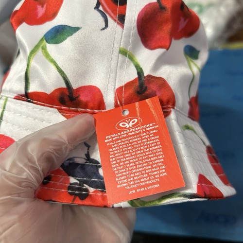 Petals and Peacocks Cherries and Ladybugs Graphic Multicolr Bucket Hat - "Ailbe" - Picture 9 of 18