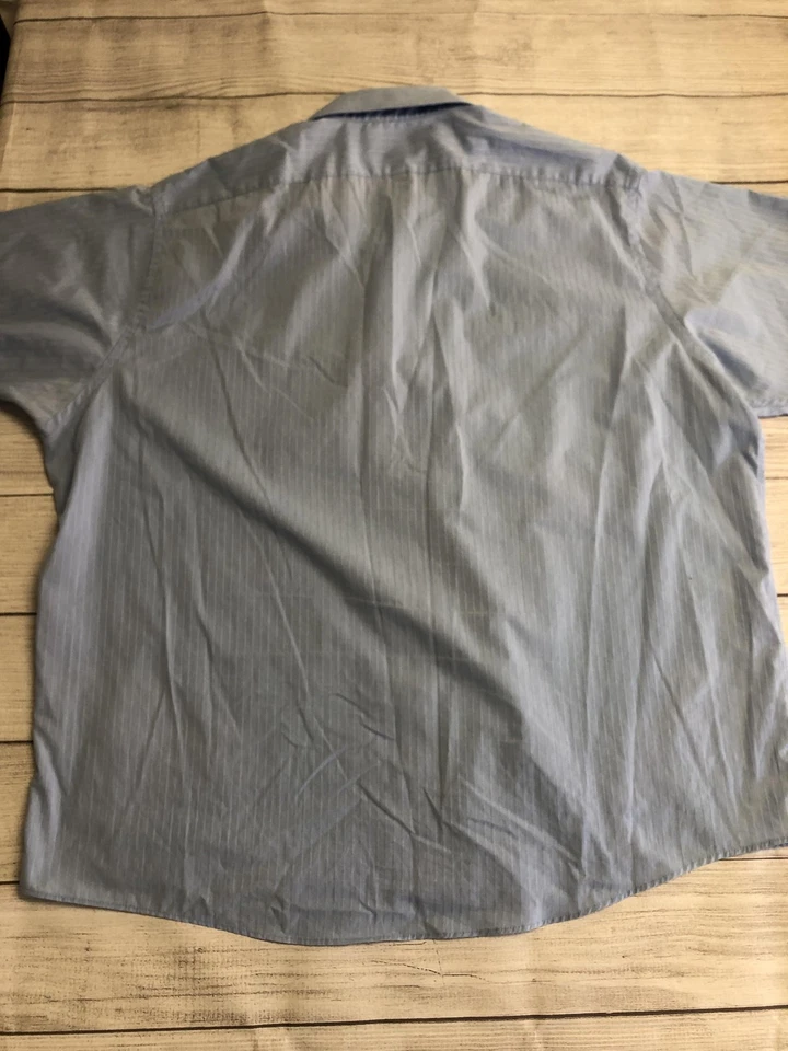 Arrow Shirt Mens Extra Large Blue Short Sleeve Wrinkle Free Button Up Pocket - Image 4 of 4