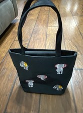 Black Shoulder bag w/elephants