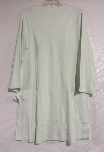 NWT Miss Elaine Women's Lg Mint Green Zip-Up Soft Bathrobe Textured Cottagecore - Picture 2 of 13