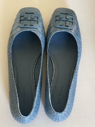 TORY BURCH DAMEN BALLERINAS AUS GEORGIA MIT KROKO-PRÄGUNG IN JEANSBLAU 10 - Bild 8 von 12