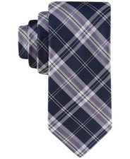 Tommy Hilfiger Mens Tie Necktie One Size Purple Marley Plaid