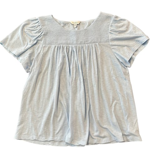 Lucky Brand Womens knit top pale blue with smocked neckline Small - Bild 1 von 5