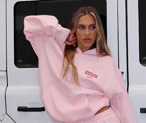 White Fox Capsule 9 Western Classic Oversized Pink Hoodie Posy size 3XS/XXS-NWT - Picture 2 of 2